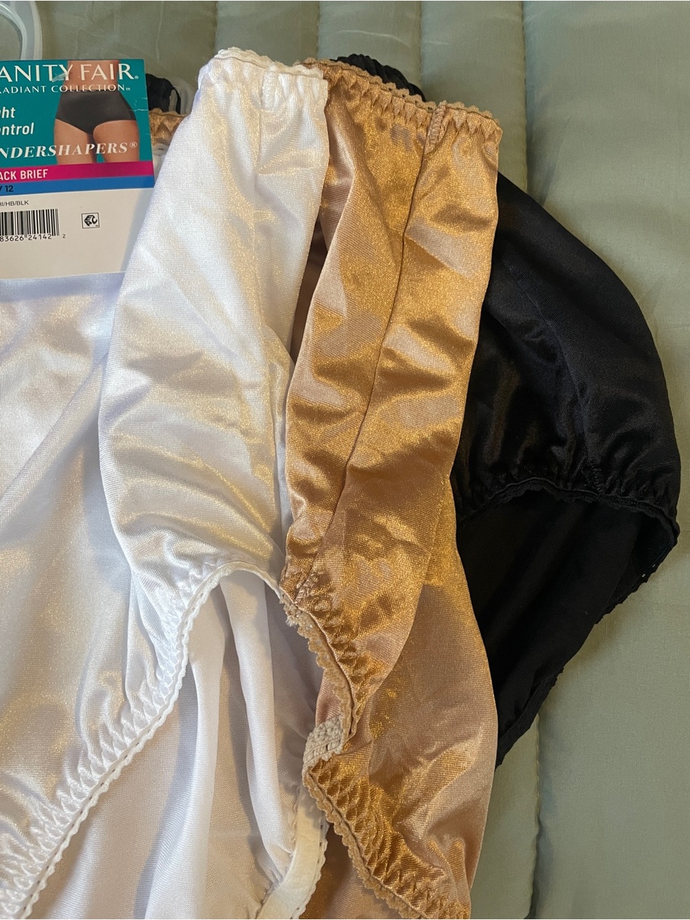 Vanity Fair Satin Light Control Briefs - White + Nude + Black Set size 5XL NWT - Picture 4 of 5